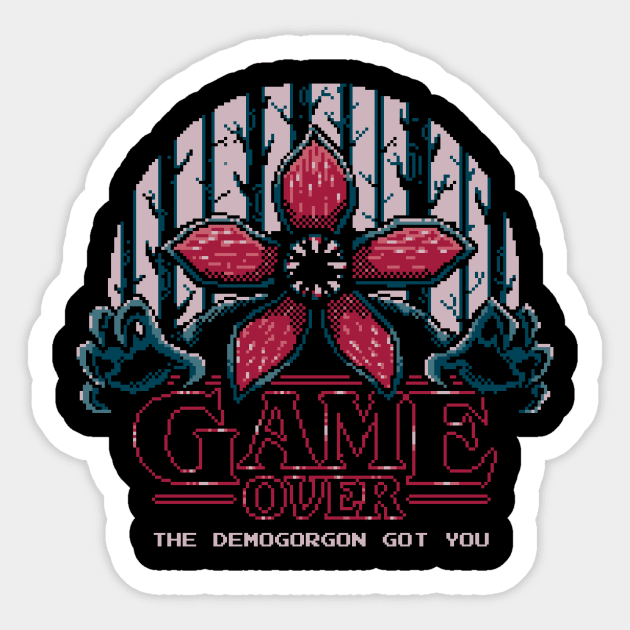 Demogorgon game over - Stranger things - Retro gaming pixel Sticker by Typhoonic